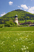 Kloster St. Trudpert im Münstertal, Frühlingstag, Markgräflerland, Schwarzwald, Baden-Württemberg, Deutschland, Europa