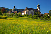 St. Trudpert convent in the Münstertal (valley), Spring, Day, Markgräflerland, Black Forest, Baden-Württemberg, Germany, Europe