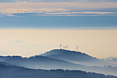 Winter's day on the Kandel, Fog, Roßkopf with wind-power plant, Black Forest, Baden-Württemberg, Germany, Europe