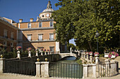 Spain,  Province Madrid,  Aranjuez,  Palacio Real de Aranjuez,  the Royal Palace,  bridge leading to the island garden at the Rio Tajo