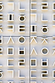 Detail of inscriptions in the South Korea pavilion,  Expo Zaragoza 2008. Zaragoza,  Aragon,  Spain