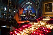 Montreal,  Quebec,  Canada,  Prayer candles in Notre Dame Church