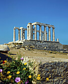 Doric temple of Poseidon at Cape Sounion,  Attica,  Greece
