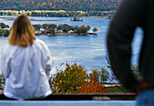 Abel Island in background,  Mississippi river,  Guttenberg,  Iowa,  USA