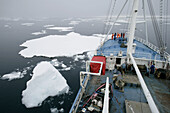 On board Norwegian Polar Institute ´RV Lance´ research ship for climate change investigations. Spitsbergen island,  Svalbard archipelago,  Arctic Ocean,  Norway