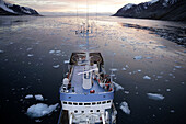 On board Norwegian Polar Institute ´RV Lance´ research ship for climate change investigations. Spitsbergen island,  Svalbard archipelago,  Arctic Ocean,  Norway