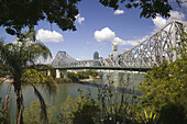 Australia - Queensland - Brisbane: Story Bridge and Central Business District along the Brisbane River in the morning