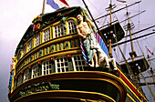 Replica of the ´Amsterdam´,  Dutch East India Company cargo ship moored next to the Netherlands Maritime Museum,  Amsterdam,  The Netherlands