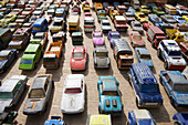 Toy cars in a traffic jam,  France