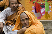 Buddhistic monks at the Linh Son Pagoda at Dalat, Lam Dong Province, Vietnam, Asia