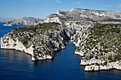 Aerial View Of The Rocky Inlet Of En Vau, Cassis, Bouches-Du-Rhone (13), France