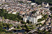 Aerial View Of The Chateau And The Town Of Chateaudun, Eure-Et-Loir (28), France