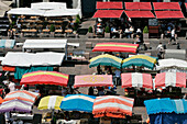 Place Du Capitole With Its Little Market Seen From The Roof Of The City Hall, Toulouse, Haute-Garonne (31), France