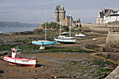 Boats In Front Of The Solidor Tower, Solidor Cove, Aleth, Saint-Malo, Ille-Et-Vilaine (35), France