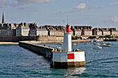 The Fortified Town And The Lighthouse Seen From The Sea, Saint-Malo, Ille-Et-Vilaine (35), France