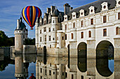 Hot-Air Balloon Over The Chateau De Chenonceau, Indre-Et-Loire (37), France