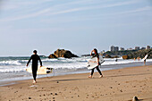 Surfer, Ilbaritz Beach, Bidart, Pyrenees Atlantiques, (64), France, Basque Country, Basque Coast