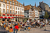 Sidewalk Cafe, Place Kleber, Strasbourg, Bas-Rhin (67), Alsace, France