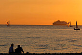 Relaxing On The Shingle Beach At Sunset, Le Havre, Normandy, Seine Maritime (76)