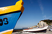 The Colorful Fishing Boats In The Little Fishing Port Of Yport, Seine-Maritime (76), Normandy, France