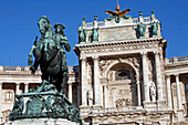 Neue Burg, New Palace, In Italian Neo-Renaissance Style. Statue Of Eugene Of Savoy, Heldenplatz, Vienna, Austria