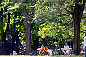 Relaxing Under The Trees In Bastions Park, Geneva, Switzerland