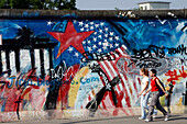 East Side Gallery (Mauer Galerie), The Open-Air Gallery Of The Muhlenstrasse, With Works By 118 Artists From 21 Countries, Makes Up The Longest Preserved Section (1, 300M) Of The Old Wall. Created In January 1990, Berlin, Germany