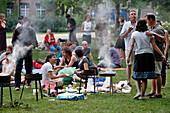 Barbecue In A Public Garden (Grill Platz), Berlin, Germany