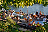 Boat Cafe, Bar On The Spree Near The Site Of The East Side Gallery, Berlin, Germany