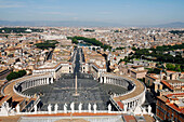 Piazza San Pietro, Saint Peter'S Square Seen From The Basilica'S Dome, Rome