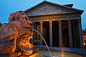 Fountain And Pantheon, Piazza Della Rotonda, Rome