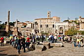 Group Of Tourists, Foro Romano, Roman Forum, Rome