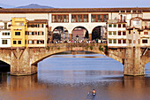 Ponte Vecchio, The Oldest Gridge In Florence Over The River Arno, Tuscany, Italy
