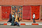 Rug Seller, Street Scene, Marrakech, Morocco, Maghrib, North Africa