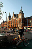 Bicycles In Front Of The Main Train Station, Amsterdam, Netherlands