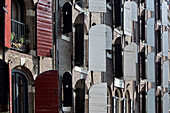 Facades And Shuttered Windows Typical To The City, Amsterdam, Netherlands