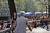 Street Scene At The Corner Of Liliegracht And Princegracht, Amsterdam, Netherlands