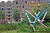 Public Gardens In Front Of The Buildings Of The Entrepotdok, Amsterdam, Netherlands