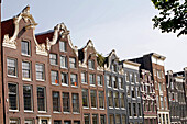 Traditional House Facades Along The Canals, Amsterdam, Netherlands, Holland