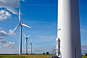 Wind Turbines By The Sea On The Heights Of Fecamp, Seine-Maritime (76), France