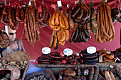Local Pork Products In The Market Of Estromoz, Alentejo, Portugal