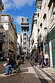 Rua De Santa Justa And Elevator, Elevador De Santa Justa, Lisbon, Portugal, Europe