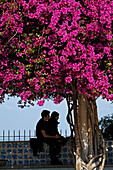 Lovers Under The Bougainvillea, Mirador De Santa Luzia, Alfama District, Lisbon