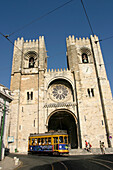 Tramway Number 28 In Front Of The 'Se' Cathedral, Lisbon, Portugal