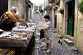Fish Seller, Alfama District, Lisbon, Portugal
