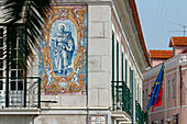 Azulejo On The Facade Of The Mayor'S Office Of Cascais, La Costa Do Estoril Region, Portugal