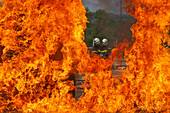 Training Of The Firefighters Of The Sdis38 In Hydrocarbon Fires, Gesip (Study Group Of Safety In The Petrol And Chemical Industries) Of Roussillon, Isere (38)