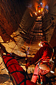Evacuation Of A Victim During An Iss Rescue (Intervention In Subterranean Sites), Cave Of The Aven De La Barelle, Hures-La-Parade, Lozere (48)