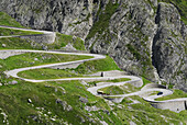 Serpentine road, Gotthard Pass, Canton of Ticino, Switzerland