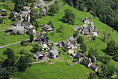 Dispersed settlement San Carlo, Valle Bavona, Ticino range, Ticino, Switzerland